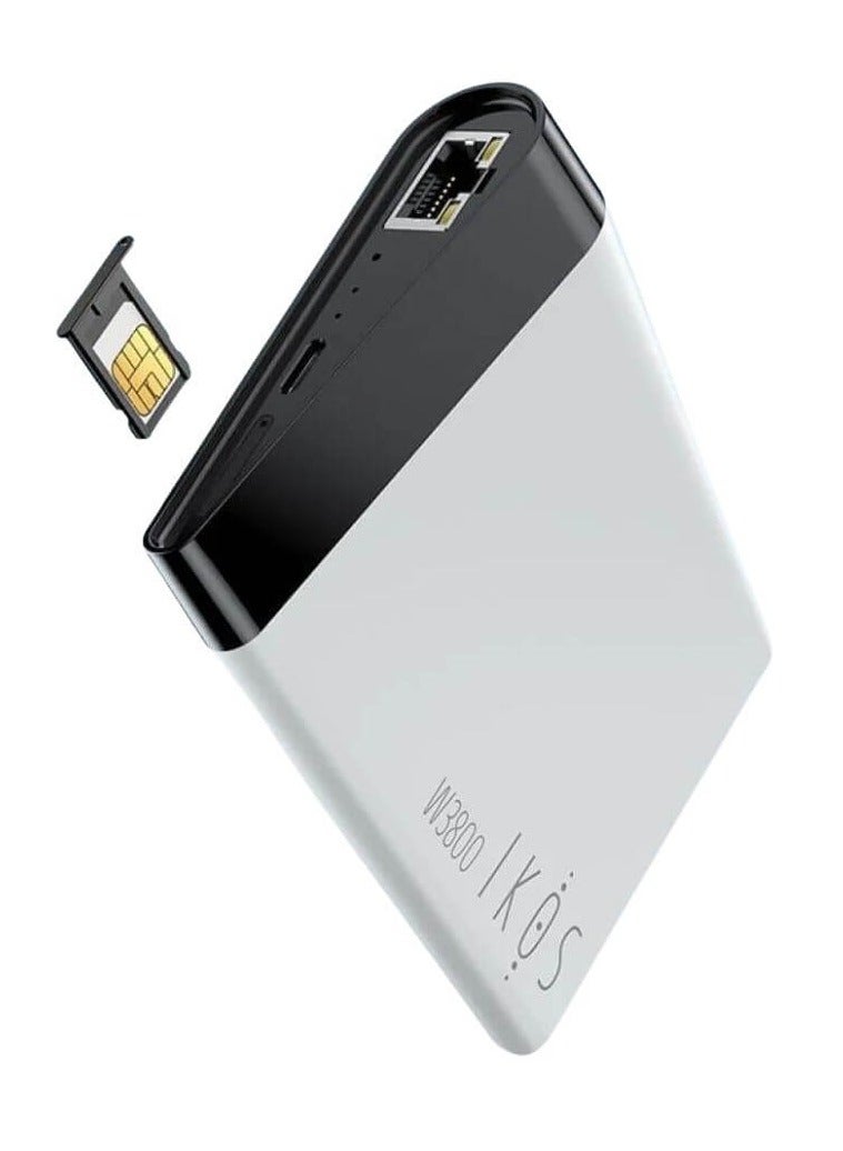 إيكوس W3800 شريحة SIM بلوتوث لأجهزة ايفون وايباد – يعمل مع أجهزة iOS المقفلة، شريحة Nano SIM، مكالمات ورسائل SMS عبر GSM، بيانات إنترنت 4 جي، خط هاتف ثانوي لنظام iOS (بطاقة SIM مرفقة)